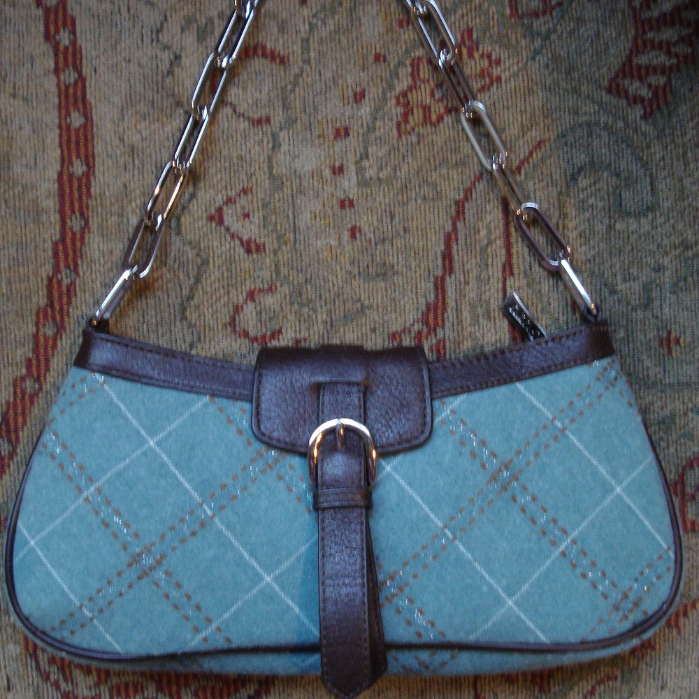 Putu by J.Maclear blue wool Baguette crossbody bag